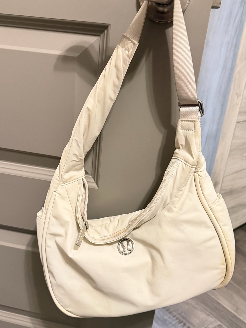 lululemon athletica Cream Crescent Shoulder Bag